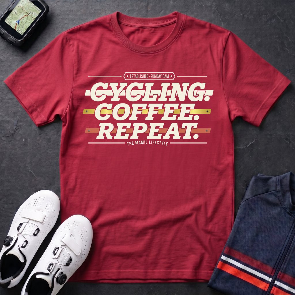Cycling Coffee Repeat T-Shirt