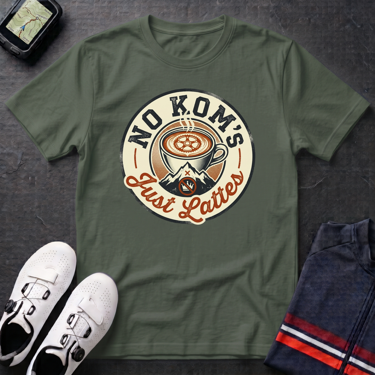 No KOM's Just Lattes T-Shirt