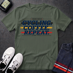 Cycling Coffee Repeat T-Shirt