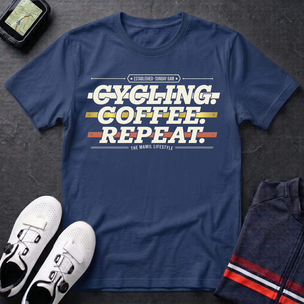 Cycling Coffee Repeat T-Shirt