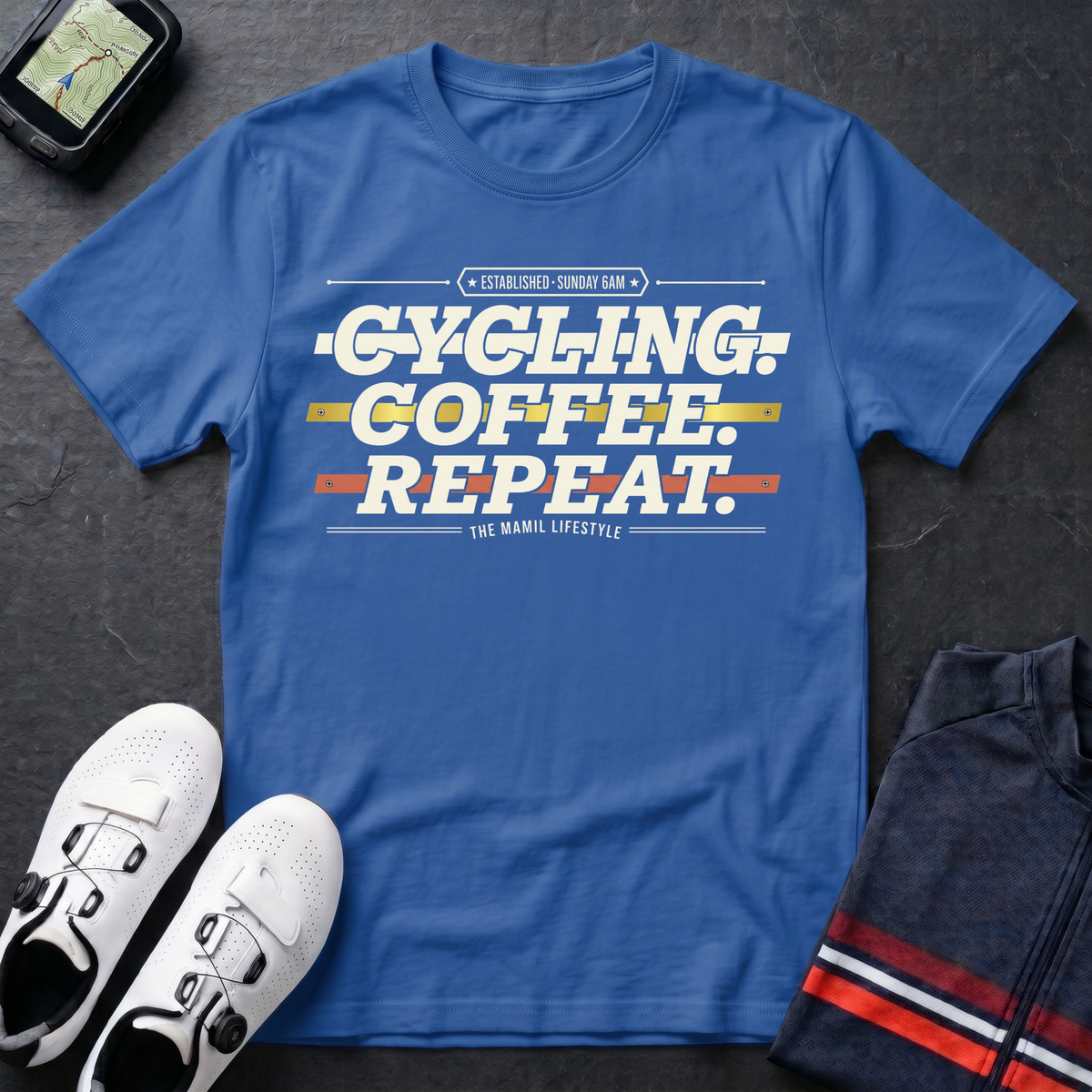 Cycling Coffee Repeat T-Shirt